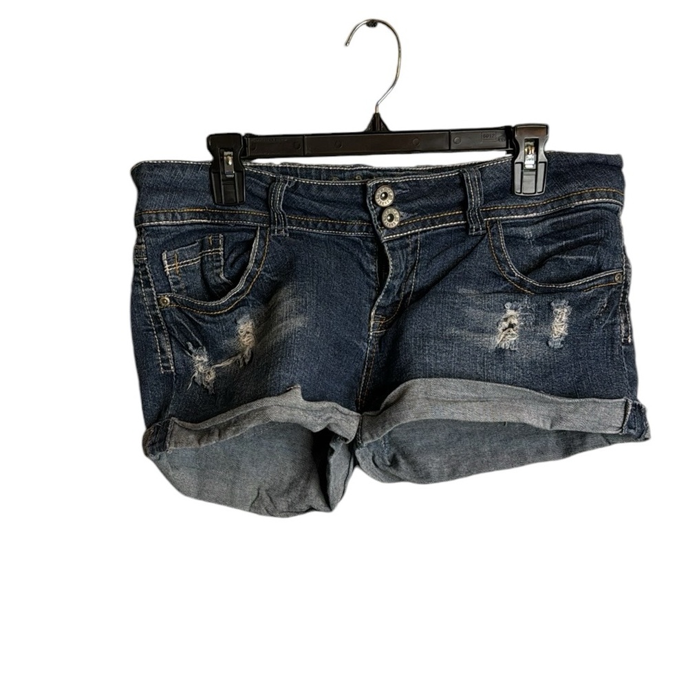 Truce daisy duke distressed lowrise with button back pockets 2button wide zipper